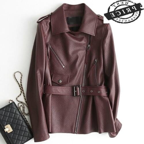 Sheepskin 100% Natural Coat Female Genuine Leather Jackets Women Slim Short Spring Autumn Outwear Real Leather Coats 13a