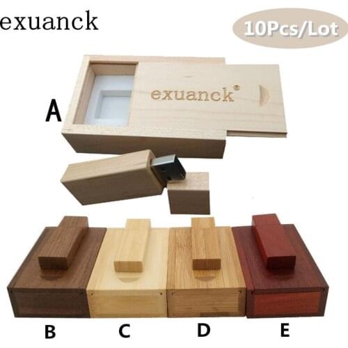 10 Pcs/Lot Customs Logo Wooden Rectangle Usb 2.0 Sticks 4GB 8GB 16GB 32GB Pen Drive Usb Flash Drive Customized Photography