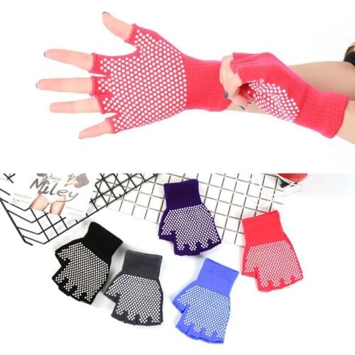 2021 Yoga Sports Gloves for Women Men Gym Fitness Non Slip Training Workout Bodybuilding Half Finger Hand Protector