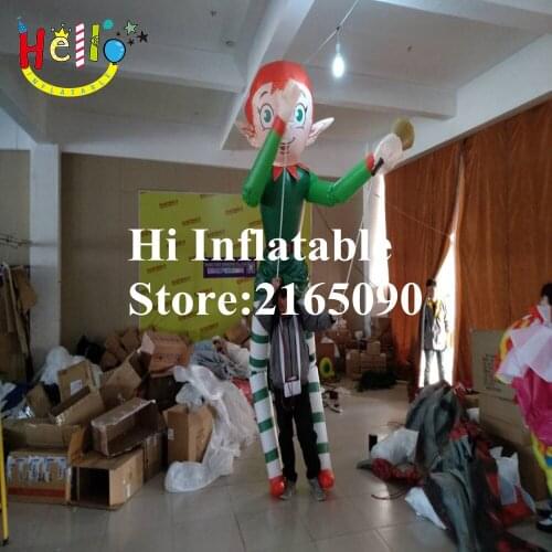 3.5 m high customized walking inflatable elfin puppet cartoon mascot costume