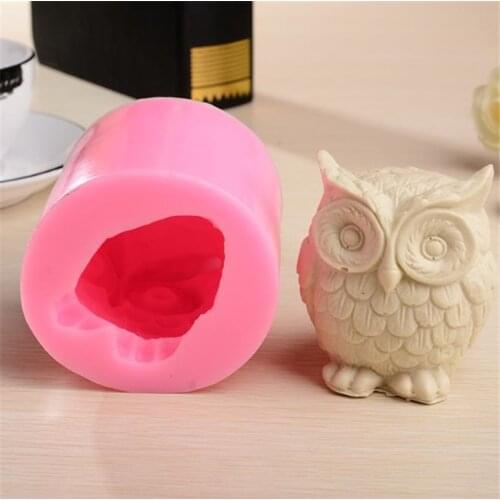 3D Owl Animal Silicone Soap Mold Resin Clay Candle Molds Fondant Cake Decorating Tools Chocolate Cake Candy Pastry Baking Mold