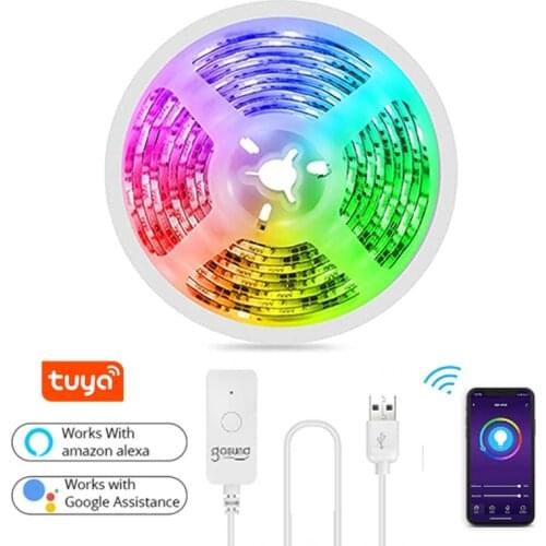 5050 RGB Led Strip Light Waterproof RGB Tape Led Ribbon 2.8 M Led Strip Light With IR Remote For Christmas Smart Life Gosund App