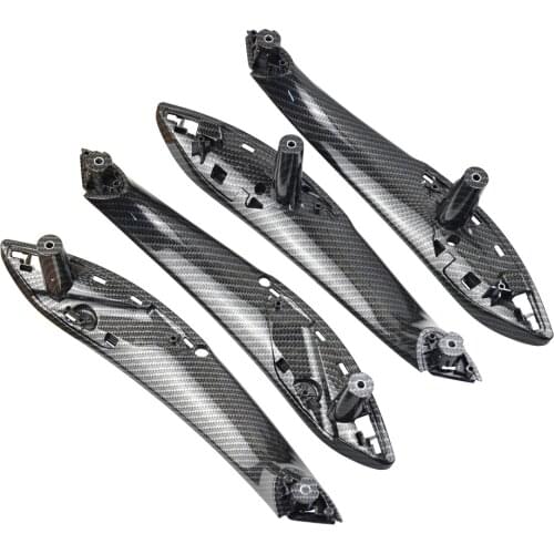Car Styling Carbon Fiber Front Rear Left / Right Car Interior Door Pull Handle Trim Cover For BMW F30 F80 F31 F32 F33 F35 13-19