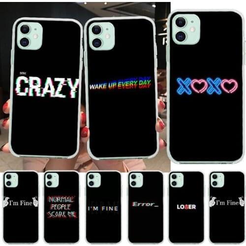 PENGHUWAN Color text Black TPU Soft Phone Case Cover for iPhone 11 pro XS MAX 8 7 6 6S Plus X 5S SE XR cover