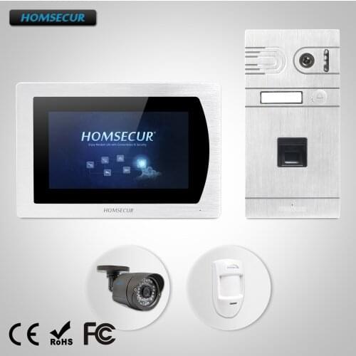 HOMSECUR 7" Wired Video Door Fingerprint Entry Security Intercom with Dual-way Intercom BC061-S + BM717-S