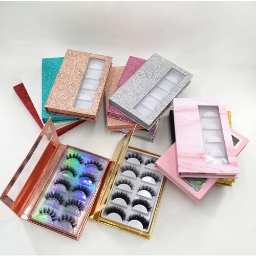 Custom 5 Pairs Eyelashes Books Wispy False Eyelashes 15mm 18mm 20mm 25mm Makeup Mink Lashes