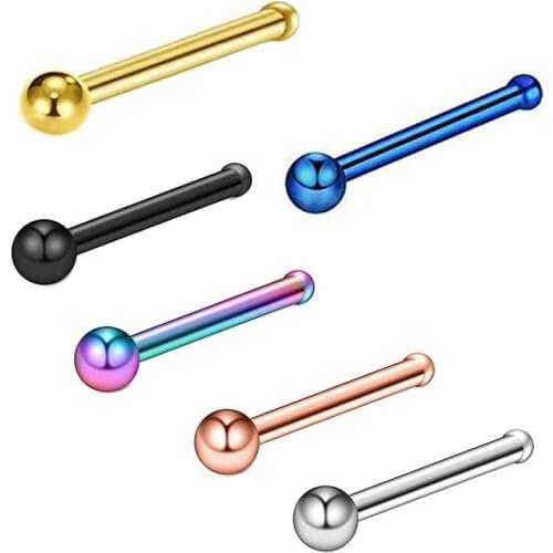 TIANCIFBYJS Nose Rings Hoop 20G Non Piercing Stainless Steel Nose Stud Clip on Cartilage Ring Septum Boby Jewelry Mix 6 Colors