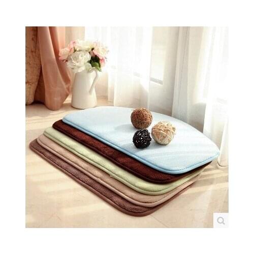 Coral Fleece Carpet Non-slip Water Absorption Wear-resisting Half Round Solid Hallway Bathroom Bedside Household Rugs