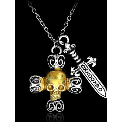 Creative Jewelry Cross Skull Sword Necklace Men Pendants Necklaces Vintage Accessories