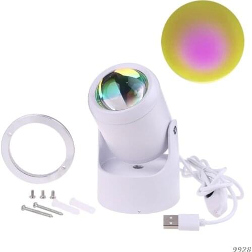 Sun-set Projection lamp, 90 Degree Sun-set lamp LED Wall lamp nightlight Projector with USB Modern Floor Night Light