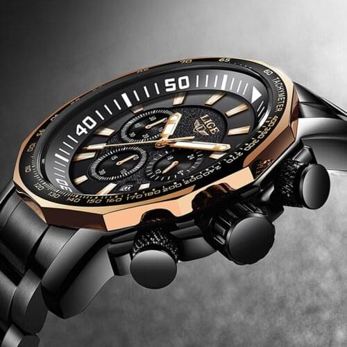 2019 New LIGE Fashion Mens Watches Luxury Brand Business Quartz Watch Men Sports Waterproof Big Dial Male Watch Relojes Hombre