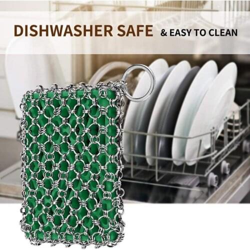 Hot-Clean Frying Pan Cleaner-Upgraded Chain Nail Scrub Care, Suitable for Habit Pot Cast iron cleaner