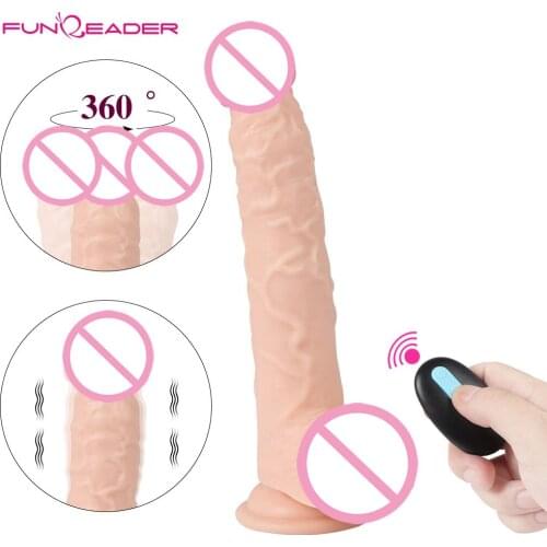 Huge Dildo Vibrator Rotating With Wireless Remote Big Vibrating Dildo Realistic 360° Whirling G Spot Stimulator Sex Toys