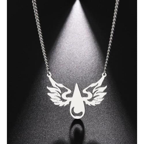 LIKGREAT Blood Angels Wings Necklace Men Stainless Steel Loyal Legion Pendant Army Cospley Vintage Talisman Jewelry