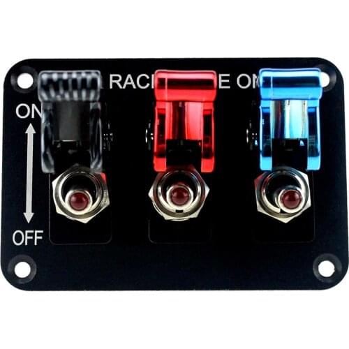 3 Led Lights Toggle Switch Panel For Race Car Engine Start Ignition