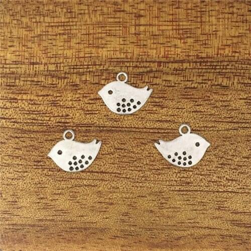 40pcs Charm Bird 15*12mm Tibetan Silver Pendant Making Accessories DIY Bracelet Necklace Accessories Jewelry