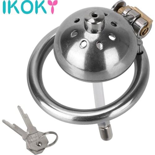 IKOKY Chastity Belt Male Chastity Device Stainless steel Bird Cock Cage Lock Sex Toys for Men Penis Ring Erotic