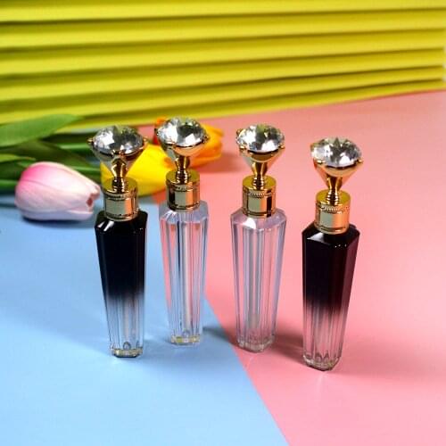 2ml Transparent Gradient Black Diamond Lip Gloss Tube Cosmetic Plastic Lipgloss Wand Packaging Container