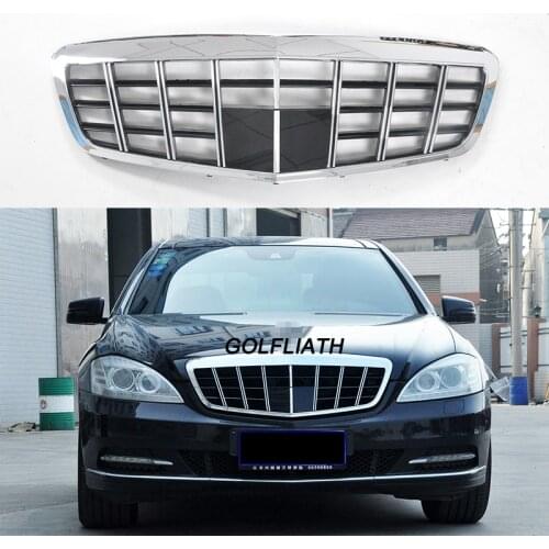 Car Front Bumper Grille Racing Grill For Mercedes Benz W221 S-Class S300 Hood Grills 2009 2010 2011 Brabus Maybach Style