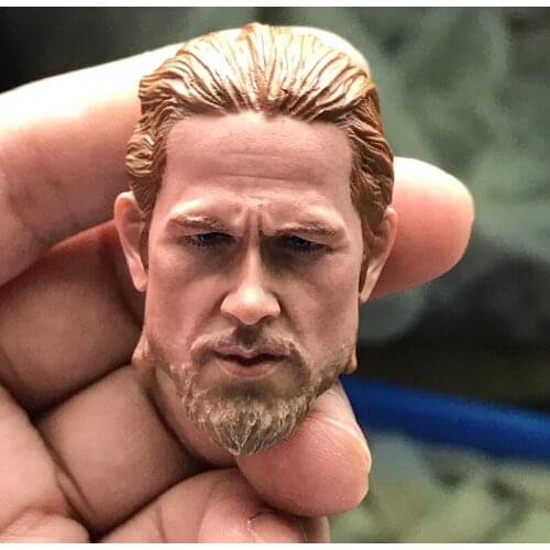In Stock 1/6 Scale Charlie Hunnam Male Actor Head Sculpture Blond Hair Fit For 12" Figure Action Model Doll Body Accessory