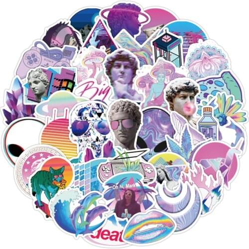 10/30/50PCS Art Style Vaporwave Stickers Graffiti Skateboard Fridge Laptop Motorcycle Luggage DIY Cool Sticker Decals Kid Toys
