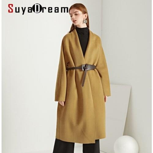 Женские пальто с поясом SuyaDream China At AliExpress