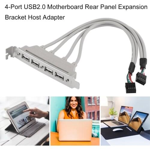 High Quality PC Motherboard 4-Ports USB2.0 Hub With 9 Pin Header Rear Panel Expansion Bracket Host Adapter Cable USB Hub