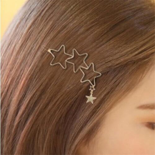 Women Ladies Unique Style Hollow Stars Heart Hairpins Girls Metal Hair Clip Hairgrip Barrette Jewelry Hair Decor Accessories