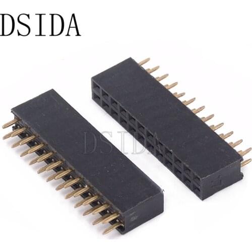 10PCS/Lot Female Pin Header Strip 12 Pin Pitch 2.54 mm Double Row Female Pin Header 2x12 2*12 PCB Connector