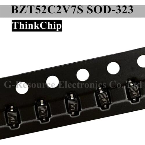 100pcs) BZT52C2V7S SOD-323 SMD 0805 voltage stabilized diode 2.7V (Marking W1)