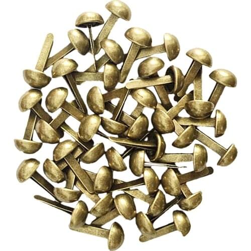 100pcs Punk Rivet Metal Studs Spots Spike Round Screw Craft DIY Decor Bronze