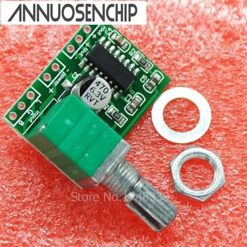 2PCS Super Mini PAM8403 DC 5V 2 Channel USB Digital Audio Amplifier Board Module 2* 3W Volume Control with Potentionmeter Switch