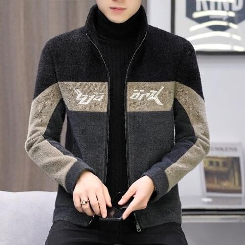 2021 Mens Winter Jacket Fake Fur Wool Blends Coat Fashion Splicing Slim Casual Business Trench Windbreaker Streetwear Overcoat