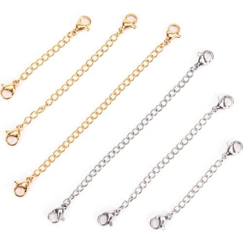 5/7.5/10cm Extended Extension Chains 2 Colors Tail Extender For Jewelry Making Findings Necklace Bracelet Chain