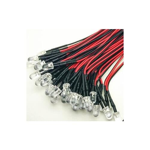 F5 5mm Blinking Warm White Red Green Blue Yellow Orange Pink Purple 7 color Flash 3V 6V LED Lamp Light With 20cm Wire x 100pcs