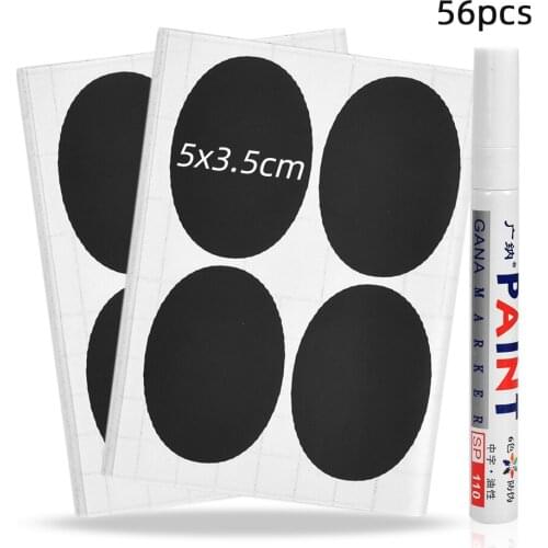 56pcs Spices Stickers Jars for Spices Removable Kitchen Organizer Storage Bottles Jars Stickers Blackboard Labels Pantry Labels