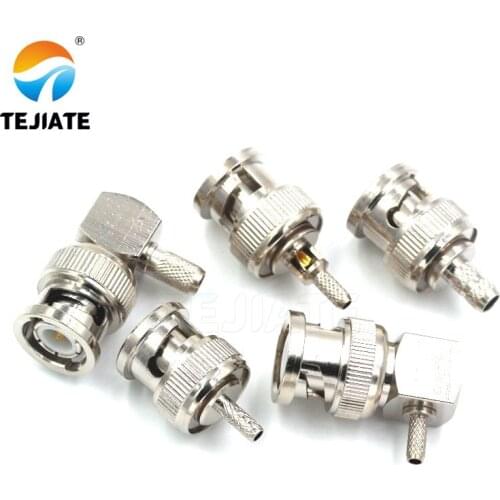 1PCS BNC Adapter J-1.5 J-3 JW-1.5 JW-3 Q9 Male Header Bent Type Right Angle Crimp Feeder Match For RG58/142/316