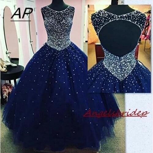 ANGELSBRIDEP Quinceanera Dresses 2021 For 15 Party Sparking Crystal Beads Tulle Sweet 16 Ball Gowns Debutante Party Dress Custom