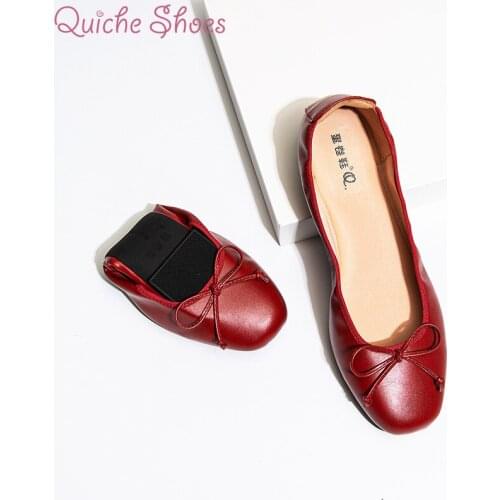 Women Flats Slip on Flat Shoes Round Toe Shallow Butterfly-knot Ballerina Slip on Loafers Faux Suede Lady Ballet Plus Size 35-40