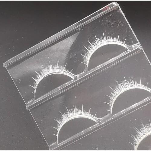 3 Pairs White Eyelashes Cosplay Makeup Natural Long Eyelashes Extension Cross Strip False Eye Lashes Beauty Makeup Tools