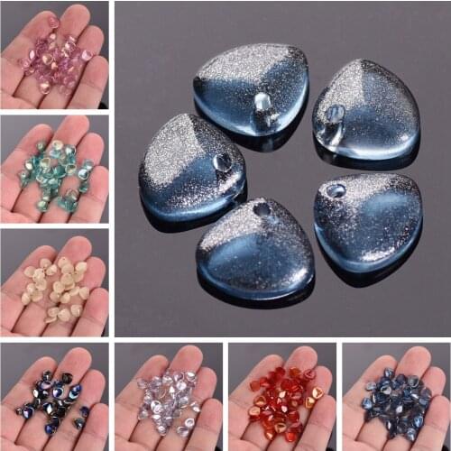 8mm Foil Crystal Glass Petal Loose Pendant Beads Lot for Jewellery Making