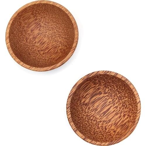 Natural Coconut wood Bowl oil Bowl Wooden Sauce Dressing Bowl Creative Coconut wood Baby food supplement bowl