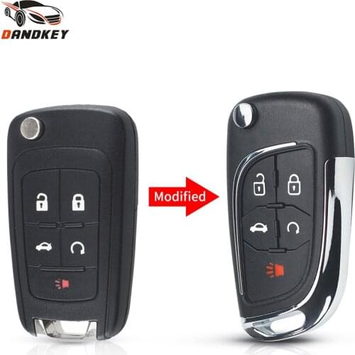 Dandkey Modified 5 Button Remote Key Shell Flip Case Cover For Opel VAUXHALL Insignia Astra Zafira For Chevrolet Cruze For Buick