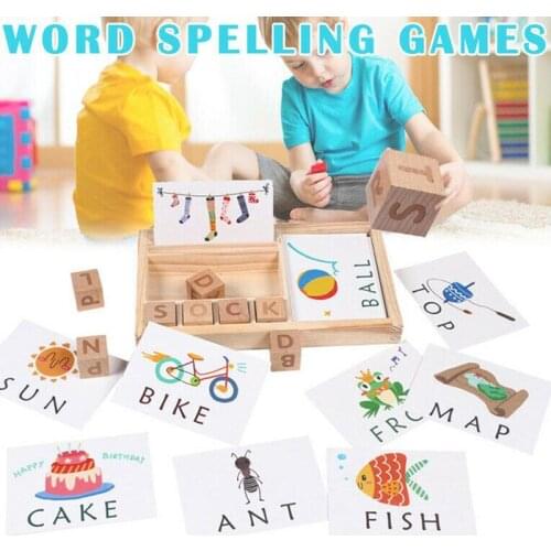 Wooden Digital Shape Numbers Letters Montessori Blocks Words Spelling Toy Education Matching Early Education Teaching Math Toys