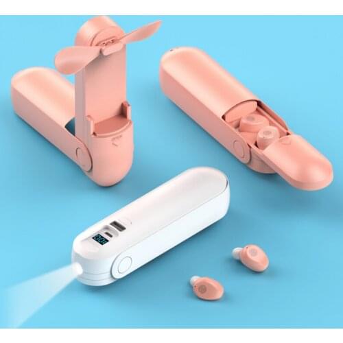 GY Wireless Bluetooth Headset Small Handheld Fan High-End Sports Mini Invisible Binaural High Sound Quality Large Power