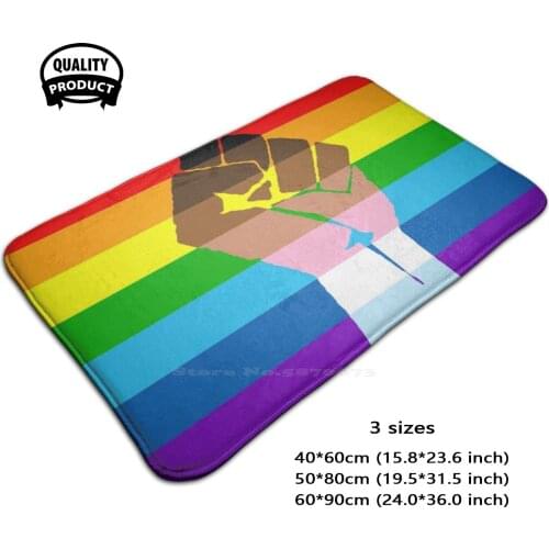Intersectional Egalitarian Soft House Family Anti-Slip Mat Rug Carpet Intersectional Egalitarian Brown Black Lives Matter Queer