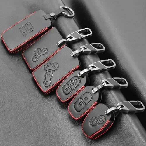 New Design Leather Car Key Case Keychain Case For Renault Koleos Kadjar Megane Arkana Scenic Sandero QM5 QM6 accessories