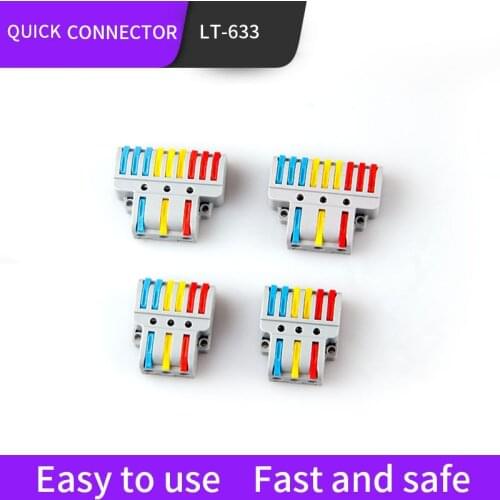 MINI Quick Wire Connector Quick Splitter Universal Wiring Cable Universal Push-in Connector2 In 4/6 Out 3 in 6/9 out