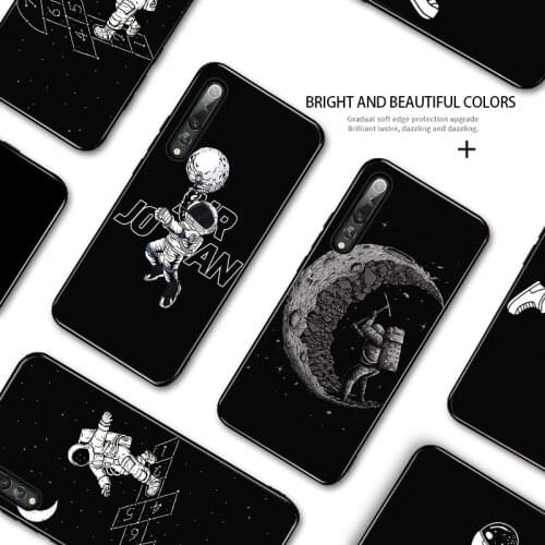 Fashion Space Cartoon Pattern TPU Soft Black Phone Case Cover for Redmi Note 9T 9S 9 Pro Max Note 8T 8 Pro Note 7 6 Pro Note 4X
