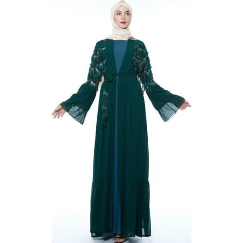 Muslim Dress Women Open Kimono Open Abaya Robes Tunic Middle East Ramadan Arab Turkey Islamic Clothing Long Dresses Kaftan Burka